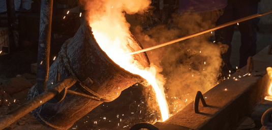 Molten metal being poured