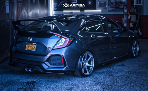 1 2016 Civic Honda Sport D2 Racing Coilovers Artisa Artformed Titan Silver