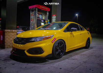 2014 Honda Civic - 18x8.5 35mm - Anovia Titan - Coilovers - 225/40R18