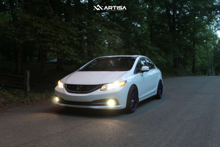 2013 Honda Civic - 18x8.5 35mm - Anovia Night - Lowering Springs - 225/40R18