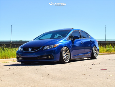 2015 Honda Civic - 18x9.5 22mm - Anovia Elder - Coilovers - 215/35R18