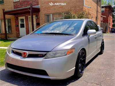 2007 Honda Civic - 18x9.5 35mm - Anovia Night - Coilovers - 225/40R18