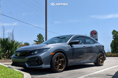 2021 Honda Civic - 18x8.5 35mm - Anovia Carrier - Stock Suspension - 235/40R18
