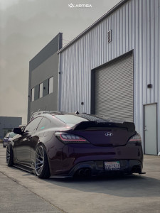 1 2015 Genesis Coupe Hyundai 38 Custom Air Suspension Artisa Artformed Elder Brushed Apollo Silver