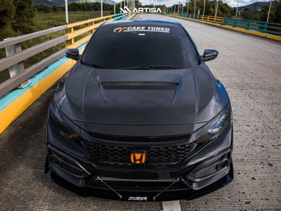 1 2020 Civic Honda Si Eibach Lowering Springs Artisa Artformed Titan Raven Black