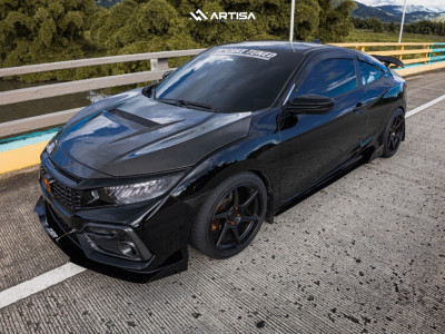 1 2020 Civic Honda Si Eibach Lowering Springs Artisa Artformed Titan Raven Black