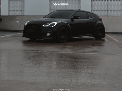 2015 Hyundai Veloster - 18x9.5 35mm - Anovia Elder - Lowering Springs - 225/40R18