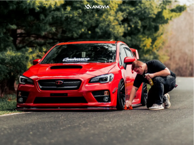 2016 Subaru WRX - 18x9.5 22mm - Anovia Elder - Air Suspension - 215/40R18