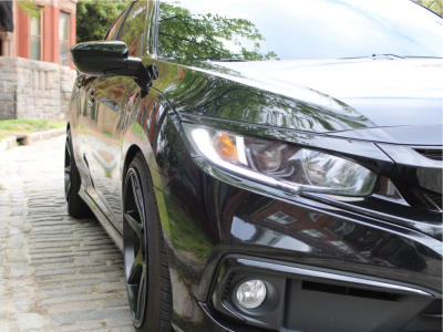 1 2019 Civic Honda Sport D2 Racing Lowering Springs Anovia Titan Raven Black