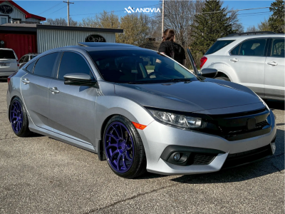 2016 Honda Civic - 18x9.5 35mm - Anovia Night - Lowering Springs - 235/40R18