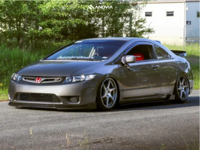 1 2008 Civic Honda Si Airtekk Air Suspension Anovia Titan Brushed Apollo Silver