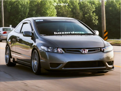 1 2008 Civic Honda Si Airtekk Air Suspension Anovia Titan Brushed Apollo Silver