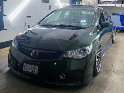 1 2009 Civic Honda Si Air Lift Performance Air Suspension Anovia Elder Brushed Apollo Silver