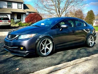 2014 Honda Civic - 18x9.5 15mm - Anovia Titan - Lowering Springs - 255/35R18