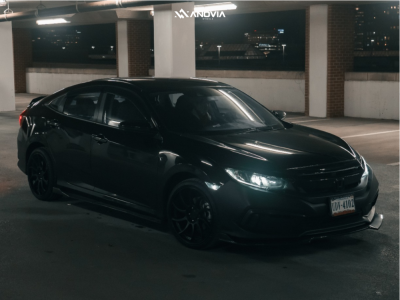 2021 Honda Civic - 18x8.5 35mm - Anovia Night - Stock Suspension - 225/35R18