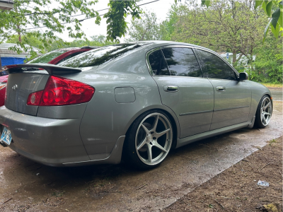 1 2005 G35 Infiniti Base Tein Coilovers Anovia Titan Brushed Apollo Silver