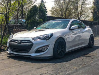 2015 Hyundai Genesis Coupe - 18x9.5 22mm - Anovia Night - Coilovers - 255/35R18