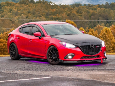 2015 Mazda 3 - 18x9.5 35mm - Anovia Night - Coilovers - 235/40R18