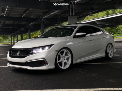 1 2019 Civic Honda Ex Tein Coilovers Anovia Titan Dove White