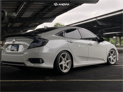 1 2019 Civic Honda Ex Tein Coilovers Anovia Titan Dove White