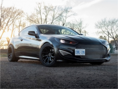 2013 Hyundai Genesis Coupe - 18x9.5 15mm - Anovia Night - Coilovers - 255/40R18