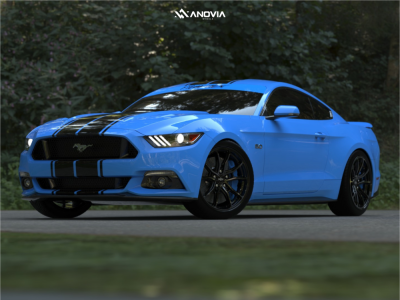 2017 Ford Mustang - 19x9.5 35mm - Anovia AN-10 - Lowering Springs - 255/40R19